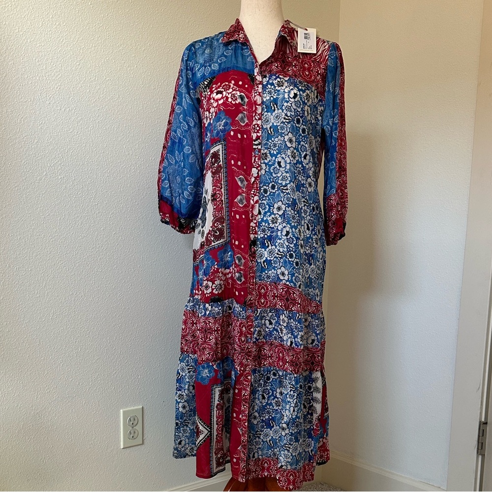 Johnny Was Cornelia 100% Silk Dress in Mayborn Scarf